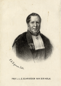 106393 Portret van J.L.C. Schroeder van der Kolk, geboren 1797, regent van het Krankzinnigengesticht te Utrecht, ...
